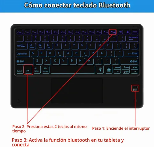 Vista 4 de BQSS Touch - Funda para iPad Air de 13 pulgadas, teclado M4/M3/M2 y Pro de 12.9 pulgadas, color negro Negro (teclado retroiluminado)