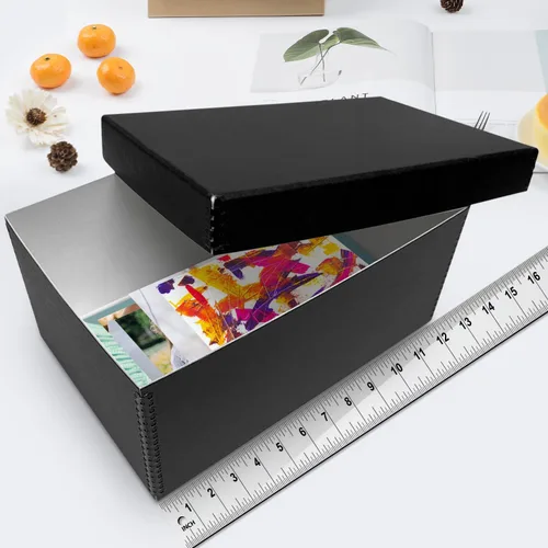 Vista 3 de Lineco Caja de almacenamiento de fotos de archivo, con capacidad para hasta 1100 imágenes de 5 x 7, contenedor de fotografías de 4 x 6 con tapa
