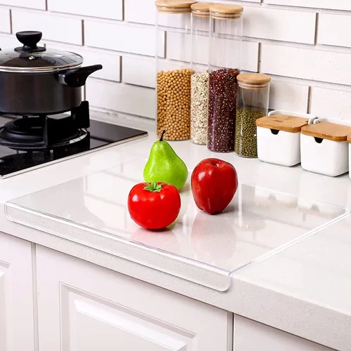 Vista 2 de Tabla de cortar transparente para cocina con borde antideslizante de 24 pulgadas de ancho x 18 pulgadas de largo AZM Displays