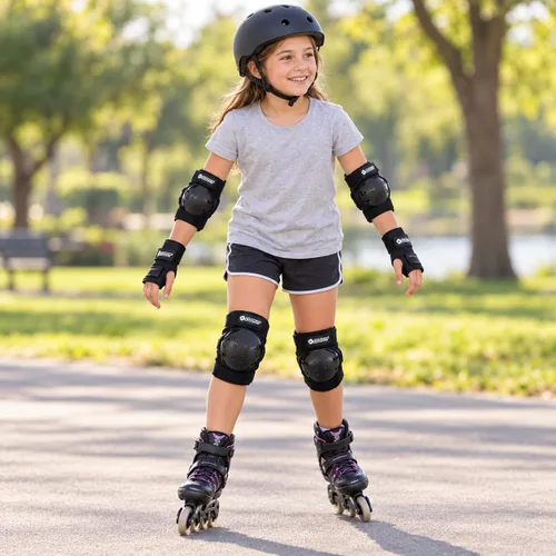Vista 5 de Bont Patines - Juego de almohadillas protectoras para niños con rodilleras, coderas y muñequeras