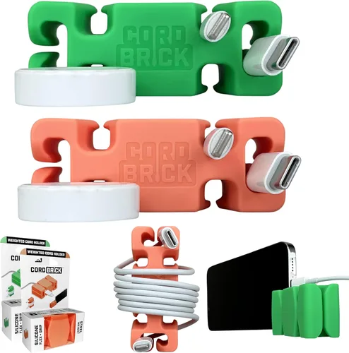 Vista 18 de CordBrick Rellenos para Calcetines para Adultos Gestión de Cables Soporte de Cable con Peso Envoltorio de Cable Soporte para Teléfono - Organizador