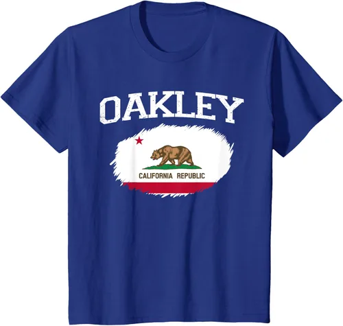 Vista 38 de OAKLEY CA CALIFORNIA Flag Vintage USA Sports Hombre Mujer Camiseta, Negro