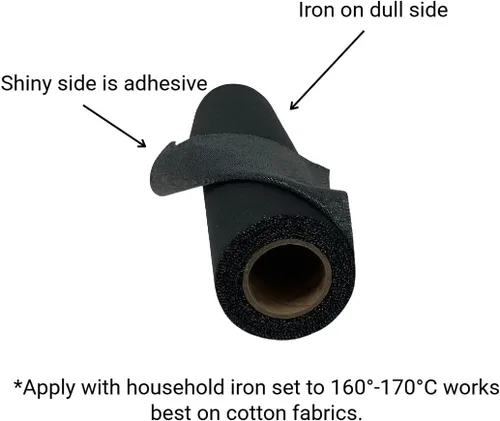Vista 4 de 15 "x 10 Yd Negro Fusible Algodón Tejido Hierro En Interfaz Para Coser Y Manualidades por H.B.I. Productos