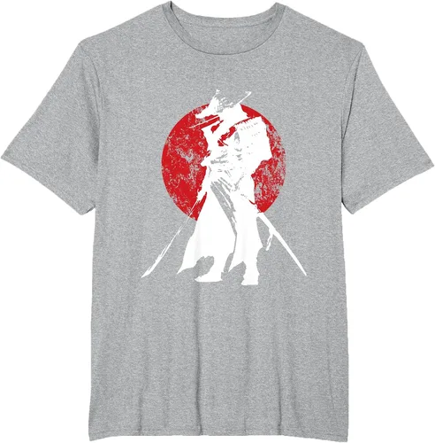 Vista 16 de Vintage Japanese Samurai Retro Bushido Warrior Japan Sword T-Shirt Asphalt Grey