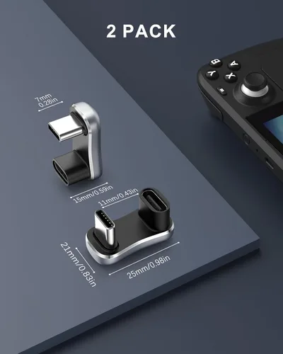 Vista 8 de MoKo Adaptador USB C de 180 Grados Paquete de 2, Adaptador Conector USB-C Macho a USB-C Hembra en Forma de U con PD 140W/20 Gbps, Adaptador Extensor