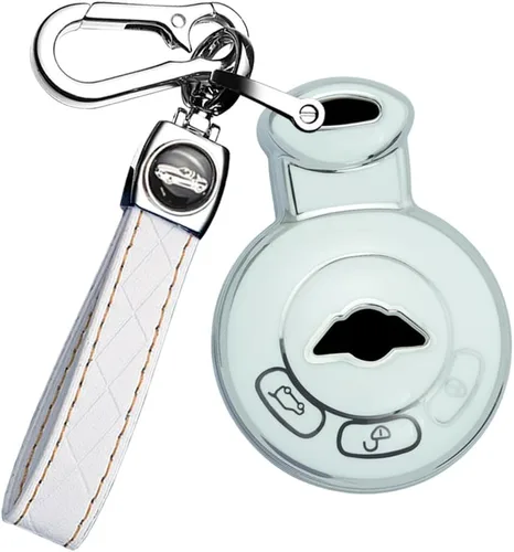 Vista 10 de ontto Silver Edge - Funda inteligente para llave de entrada sin llave con llavero compatible con Mini Cooper Countryman Paceman 2007-2014, protector