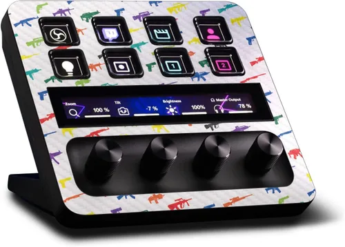 Vista 7 de MightySkins - Piel de fibra de carbono compatible con Elgato Stream Deck + madera gris Acabado de fibra de carbono texturizado protector