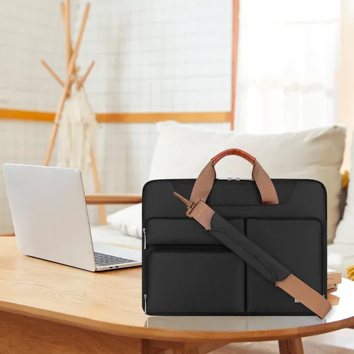 Vista 3 de Lacdo Funda protectora para laptop de 360° para MacBook Air M2/M1 de 13 pulgadas 2022-2010 MacBook Pro M2/M1 2022-2012 Surface Book 3 2 Negro