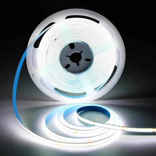 Vista 25 de Tira de Luz LED COB Azul, 16.5 pies / 5M 8mm / 0.3 Pulgadas 12V, Tira de Luz LED 1600 Brillante Azul con Adaptador de Corriente, Tira de Luz LED COB