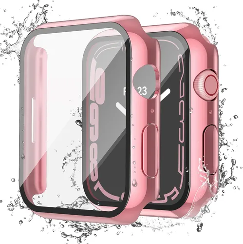 Vista 37 de Misxi Paquete de 2 fundas impermeables con botón diseñadas para Apple Watch Series 3 Series 2 de 38mm, funda rígida de policarbonato anticaídas