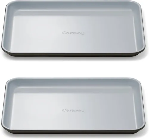 Vista 34 de Caraway Bandeja pequeña de cerámica antiadherente para hornear (9 x 13 pulgadas), no tóxica, sin PTFE ni PFOA, apta para horno, núcleo de acero Negro