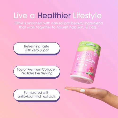 Vista 6 de Obvi More Than Collagen Powder Apoya la salud del cabello, la piel, las uñas, las articulaciones, el intestino Suplemento de colágeno múltiple