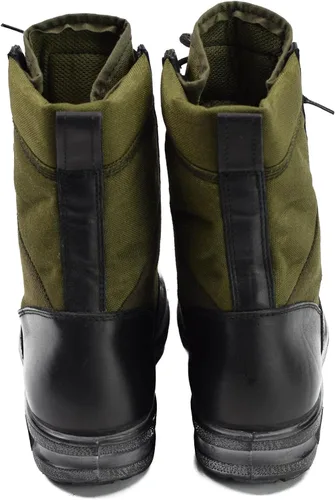Vista 3 de Botas originales de la selva del ejército alemán para hombre, botas militares color negroverde, botas de combate de cuero para hombre