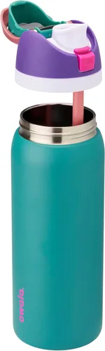 Vista 2 de Owala FreeSip - Acero inoxidable - 32 oz - Morado/Azul (pistas de esquí de los años 80)