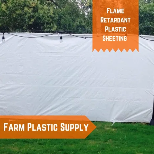 Vista 2 de Farm Plastic Supply - Láminas de plástico ignífugas - 6 mil - (12' x 100') - Láminas de plástico grueso, película de plástico resistente, barrera