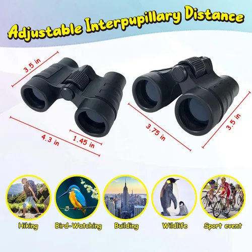 Vista 3 de ESSENSON Binoculares para niños, juguetes de regalo para niños de 3 a 12 años, telescopio para niños y niñas, juguetes al aire libre para deportes