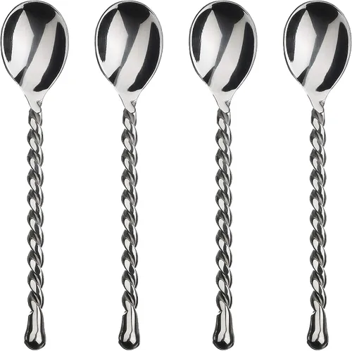 Vista 6 de Gourmet Settings - Juego de cubiertos de anfitriona de 5 piezas - Colección Silver Tear - Juego de cubiertos de metal pulido - Utensilios de cocina