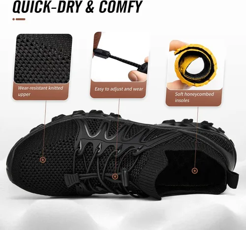 Vista 3 de Alibress Zapatos de agua para mujeres y hombres, zapatos acuáticos de secado rápido, zapatos de agua para senderismo, zapatos de playa para mujer