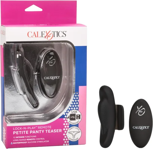 Vista 15 de CalExotics Lock-N-Play SE-0077-58-3 - Vibrador de clítoris de silicona resistente al agua con 12 funciones, recargable con vibración parpadeante
