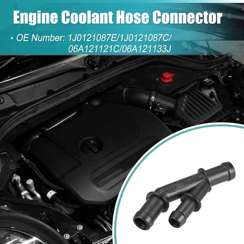 Vista 2 de X AUTOHAUX Conector de manguera de refrigerante del motor para Volkswagen Golf Jetta 2000-2005 para Audi TT 1999-2006