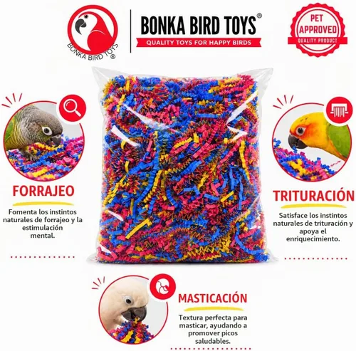 Vista 2 de Bonka Bird Toys 1654 Crinkle Shred Paper Multicolor