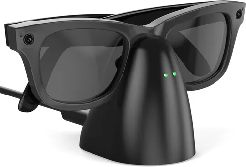 Vista 7 de Soporte de carga compatible con gafas inteligentes RayBan Meta, base de carga portátil para Wayfarer, Headliner y Skyler Gen 1 con cable USB-C de 59