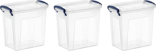 Vista 73 de Superio - Contenedores de almacenamiento de plástico transparente de 1.27 cuartos de galón con tapas, contenedores organizadores apilables, cajas