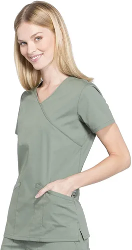 Vista 4 de Cherokee Mujer Scrubs Top Workwear Profesionales Mock Wrap WW655