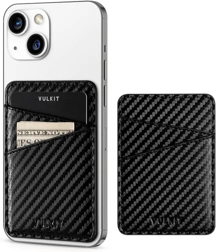 Vista 18 de VULKIT Tarjetero para teléfono Billetera de cuero adhesivo bolsillo RFID bloqueo tarjetas de crédito fundas para tarjetas de crédito Stick Back of