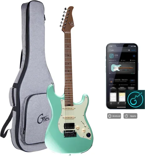 Vista 11 de GTRS S800 Kit de guitarra eléctrica inteligente con sistema de efectos, recogida HHS, máquina de tambor de bucle, batería de 12 horas de duración