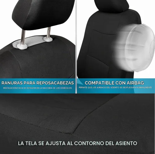 Vista 7 de BDK PolyPro - Juego completo de fundas para asientos de coche en negro con alfombras de piso a juego - Fundas para asientos de automóviles Todo negro