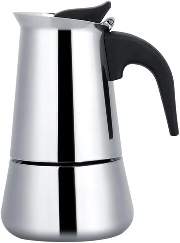 Vista 7 de Cafetera de café expreso, cafetera portátil de acero inoxidable, cafetera expreso, clásica para el hogar, la oficina (3.3 fl oz)