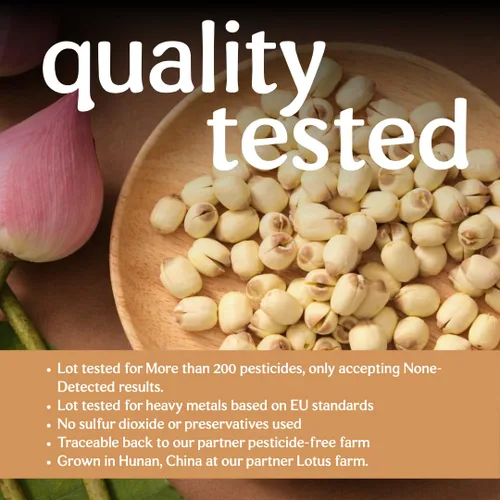 Vista 6 de Clear Source Semilla de loto de hierbas (Nelumbinis nucifera Semen, Lian Zi) – Orgánico certificado por USDA – Té de hierbas, decocciones, congee e