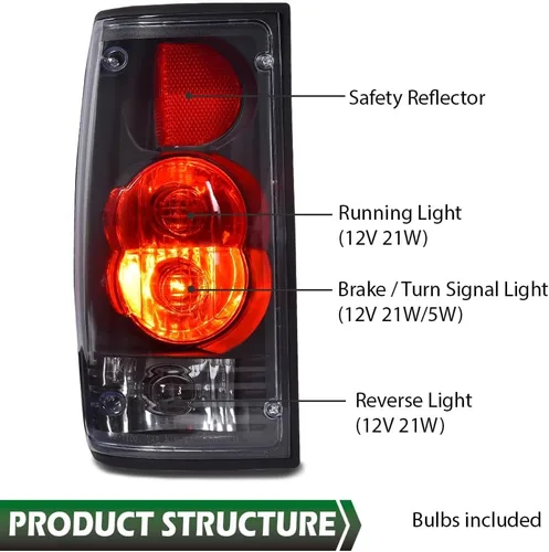 Vista 3 de GRAND ORANGE Conjunto de Luces Traseras Luces Traseras Lámpara de Freno con Bombillas Compatible con Toyota Hilux Pickup Truck 1989-1995 8156089166