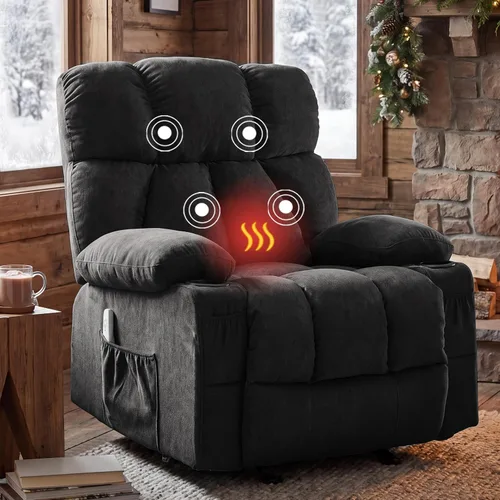 Vista 13 de Rocker - Silla reclinable para sala de estar con masaje por vibración y Gris