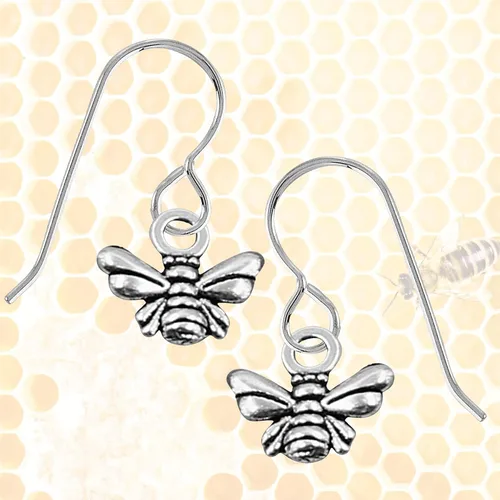 Vista 3 de Honeybee Dangle Earrings Fun Summer Earrings for Women and Girls in Sterling Silver