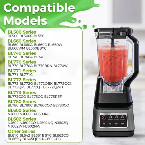 Vista 3 de Tapa de repuesto para boquilla de vertido compatible con tapa de licuadora Ninja, tapa de repuesto para jarra de 72 onzas Ninja Blender Square Top
