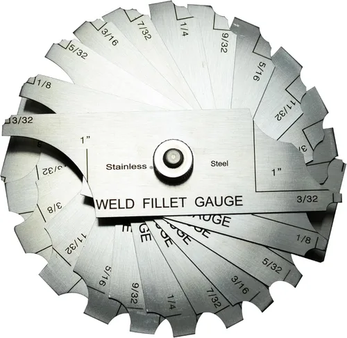 Vista 7 de RIVERWELD Juego de 7 piezas de calibre para soldadura de filete, calibre de profundidad, calibre de soldadura de inspección y prueba ulnar, métrico