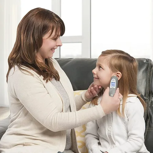 Vista 2 de HealthSmart Termómetro digital de oído para bebés, niños y adultos, resultados instantáneos y precisos, tecnología infrarroja, indicador de fiebre