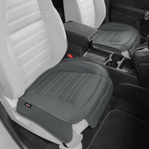 Vista 14 de Motor Trend - Cojín de asiento trasero, funda de piel sintética con costuras en diamante para automóvil, camión y SUV, acolchado, impermeable, Negro