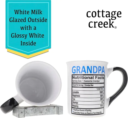 Vista 5 de Cottage Creek Tazas – Juego de dos tazas de café grandes de cerámica para abuela y abuelo, tazas de cerámica ideales para cocina, oficina