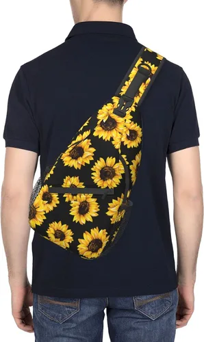Vista 6 de Yamegoun Bolso bandolera para mujer y hombre, mochila cruzada para viajes, senderismo, casual, deporte, escalada, corredores, mochila impermeable