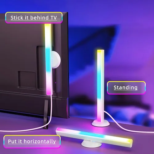 Vista 8 de Barra de luz LED inteligente, retroiluminación de TV, iluminación ambiental, compatible con Alexa, barra de luz RGB para habitación con 16 millones