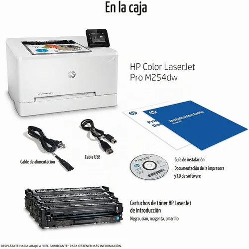 Vista 5 de Impresora láser inalámbrica a color HP LaserJet Pro M254DW