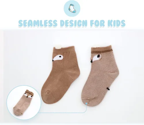 Vista 3 de Gwenvenni Calcetines tobilleros de algodón con diseño de gato para niñas pequeñas