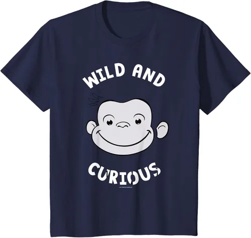 Vista 86 de Curious George Camiseta Big Face Wild and Curious Negro