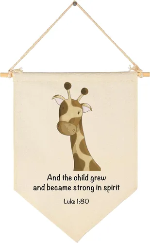 Vista 12 de Decoración de animales cristianos para guardería, versículo bíblico, selva, safari, banderín, banderín, regalo para bebés, niños, niñas, recién