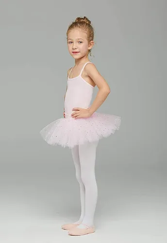 Vista 4 de MdnMd Ballerina Outfits Toddler Girls Ballet Tutu Leotard Dance Glitter Camisole Skirted Ballerina Dress