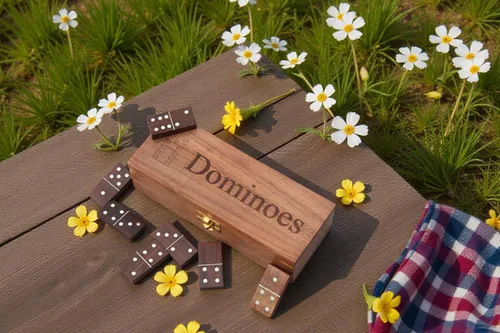 Vista 7 de Set de Dominós T one para Adultos con Caja de Madera (28 fichas) Dominós para Niños Juego de Fiesta Familiar Regalo