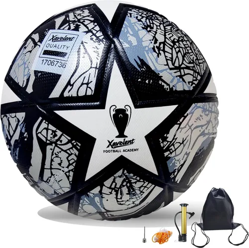 Vista 13 de Professional Soccer Ball Size 5,4 -Thermal Bonded Waterproof PU Match-Quality Training Ball with Pump